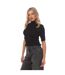 Womens/ladies dandelia ruffled top black Hugo-1