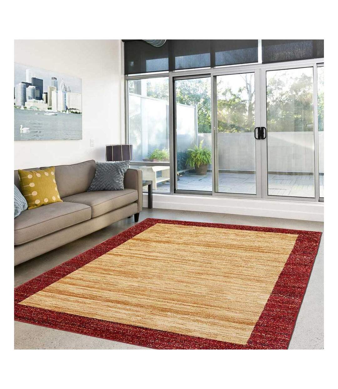 Tapis salon et chambre tissé motif simple CHOBAY 2-2