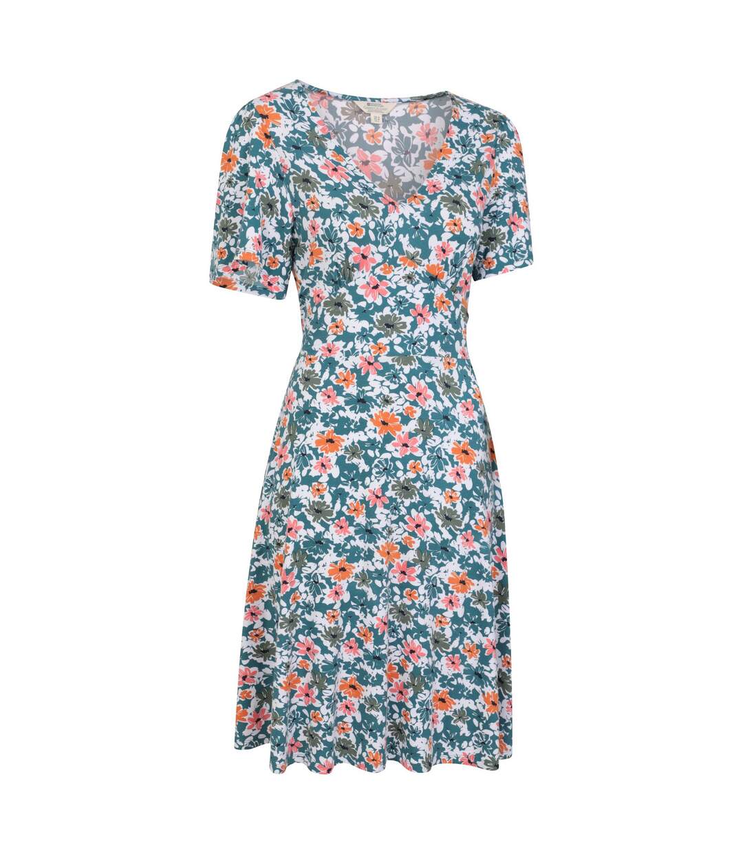 Womens/ladies como floral dress dark teal Mountain Warehouse-4