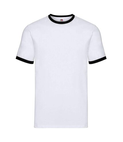 Fruit of the Loom Mens Contrast Ringer T-Shirt (White/Black) - UTPC6357