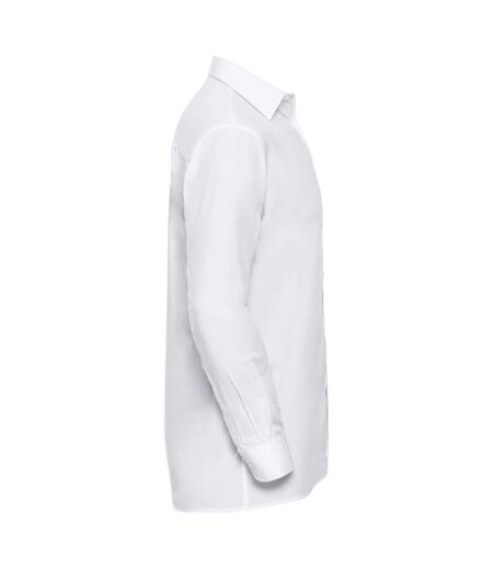 Chemise De Travail À Manches Longues 100% Coton Homme Blanc Russell