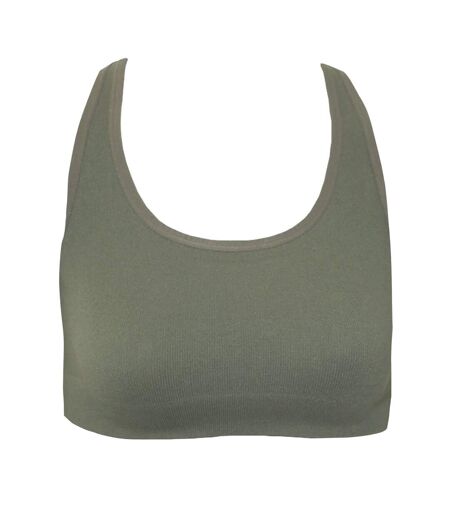 Hoxton Haus Womens/Ladies V-Neck Strappy Bralette (Khaki) - UTUT1374