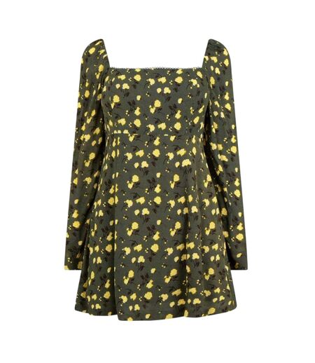 Robe Courte Manches Bouffantes Motif/style Floral Femme Vert Jack Wills