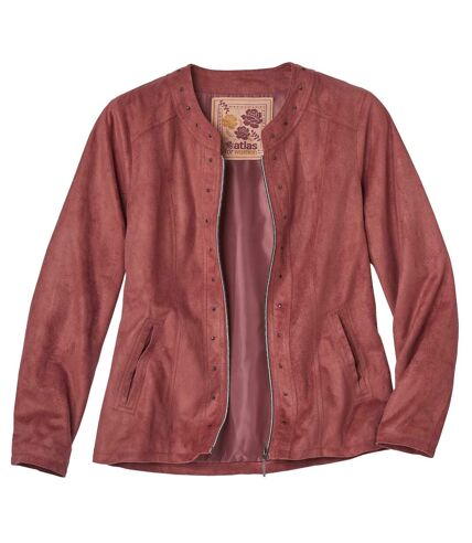 Women's Pink Faux Suede Jacket