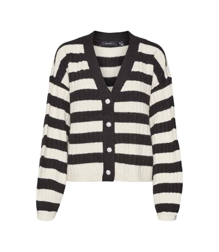 Pull cardigan blanc/noir femme vero moda melya
