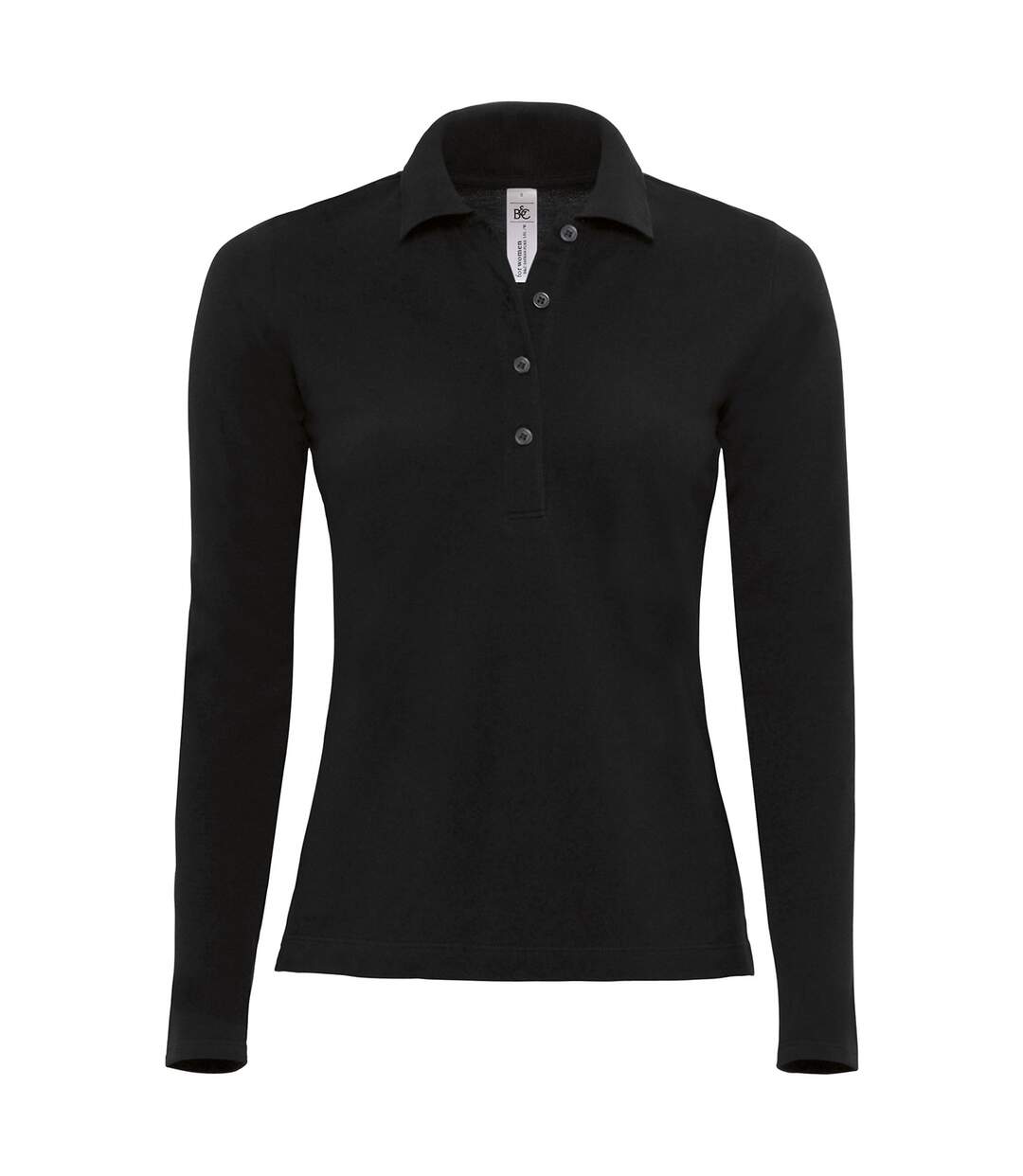 Polo femme manches longues - PW456 - noir-2