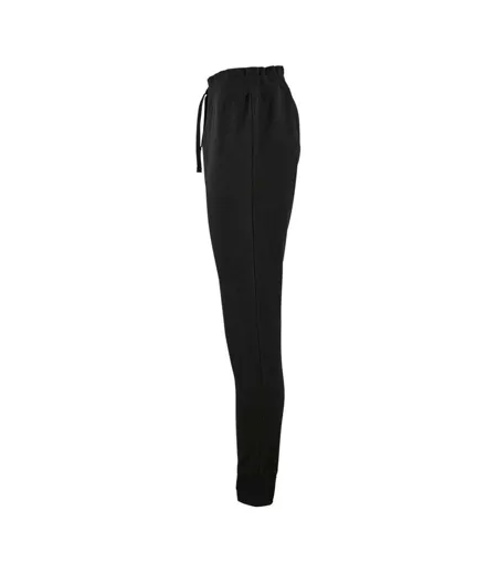 Womens/ladies Jake Slim Jogging Bottoms Black SOLS