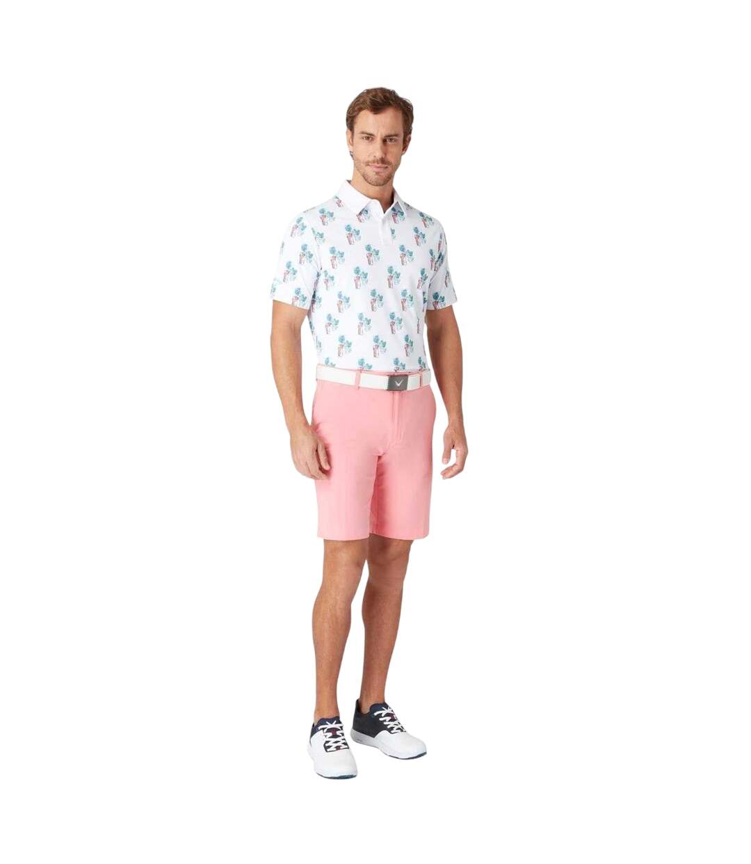 Mens 19th Collared Polo Shirt Bright White Callaway-4