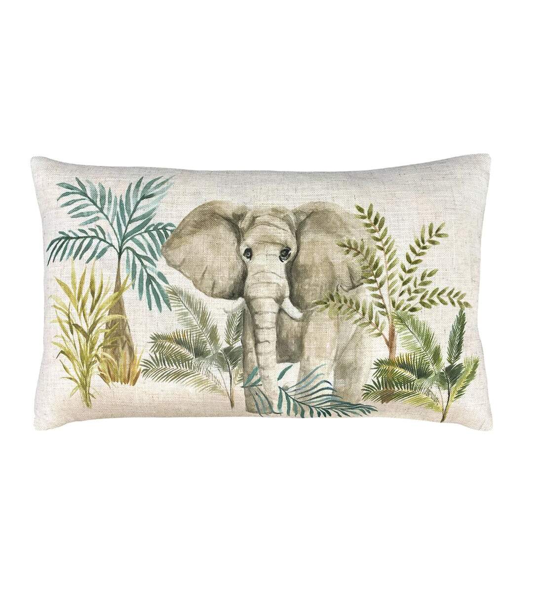 Kenya elephant cushion cover one size beige/green/grey Evans Lichfield