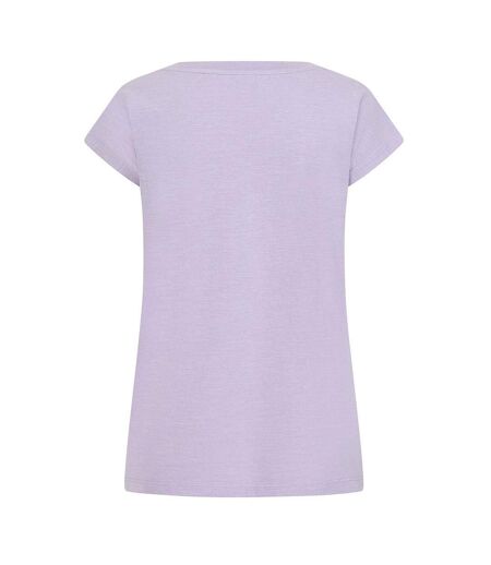 Womens/ladies V Neck T-shirt Lilac Lazy Jacks