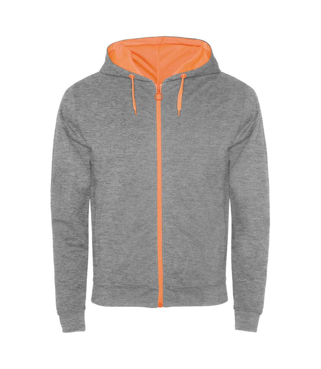 Veste à capuche fuji adulte gris chiné / orange fluo Roly Roly