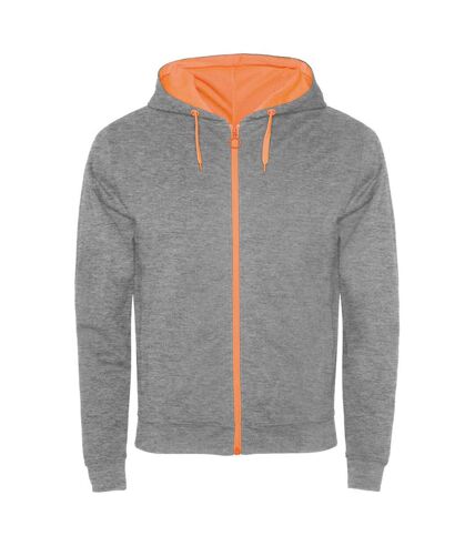 Veste à capuche fuji adulte gris chiné / orange fluo Roly