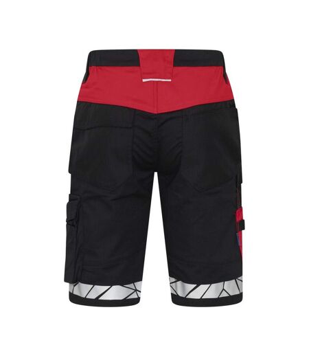 Mens Progression Work Shorts Black Red Projob