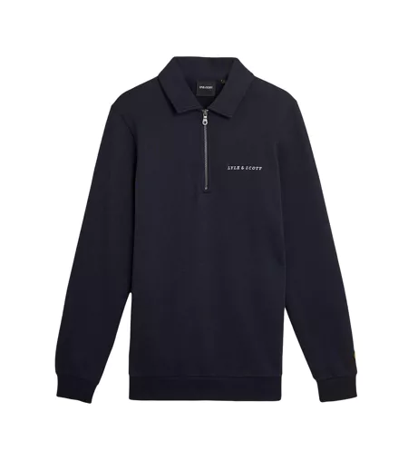 Mens Collared Quarter Zip Sweatshirt Navy Lyle & Scott