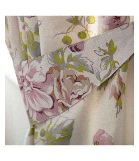 Rose boutique lined curtains 168 x 183cm ivory/pink/green Belledorm