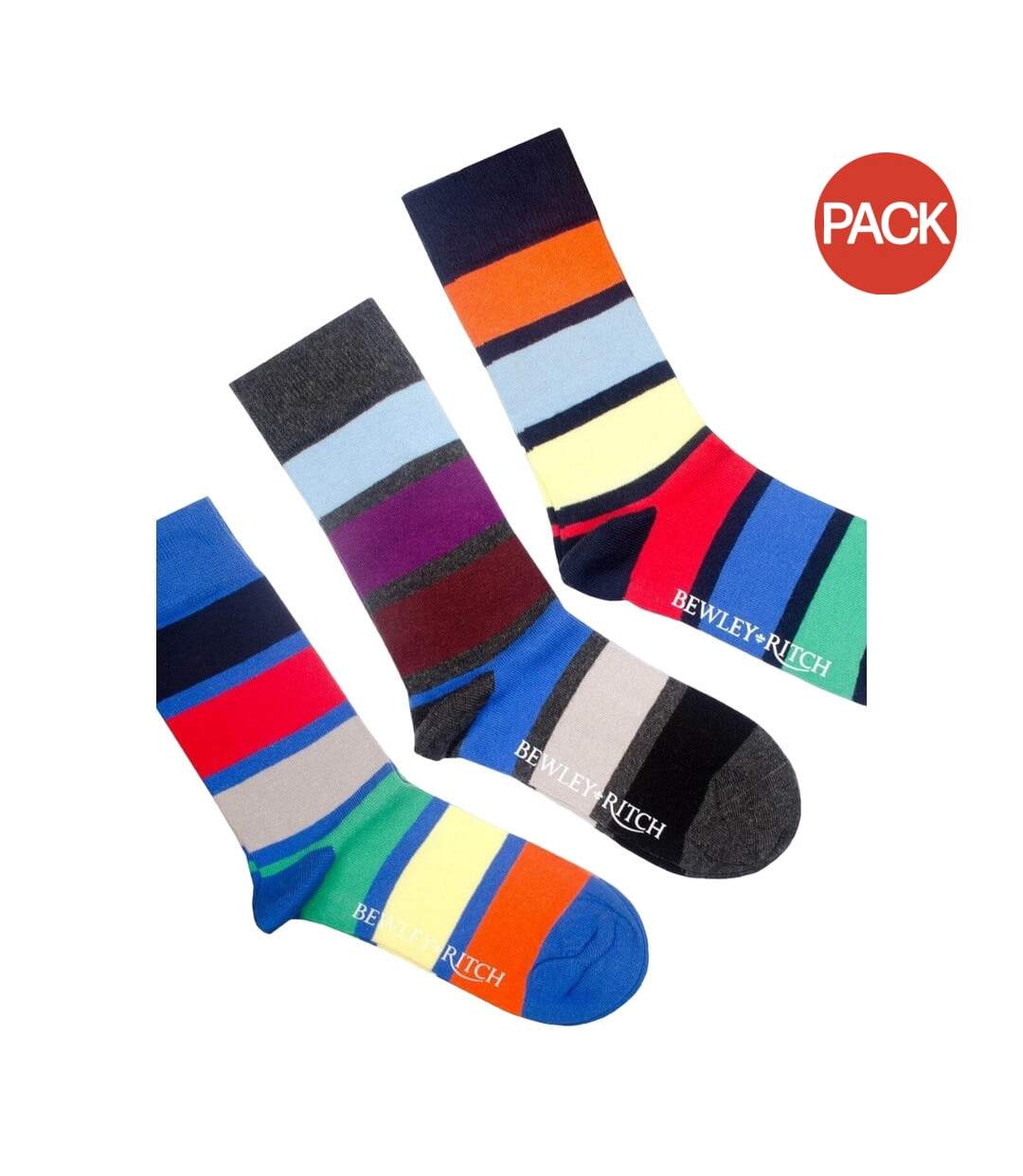 Pack of 3  Mens yarker socks  multicoloured Bewley & Ritch-1