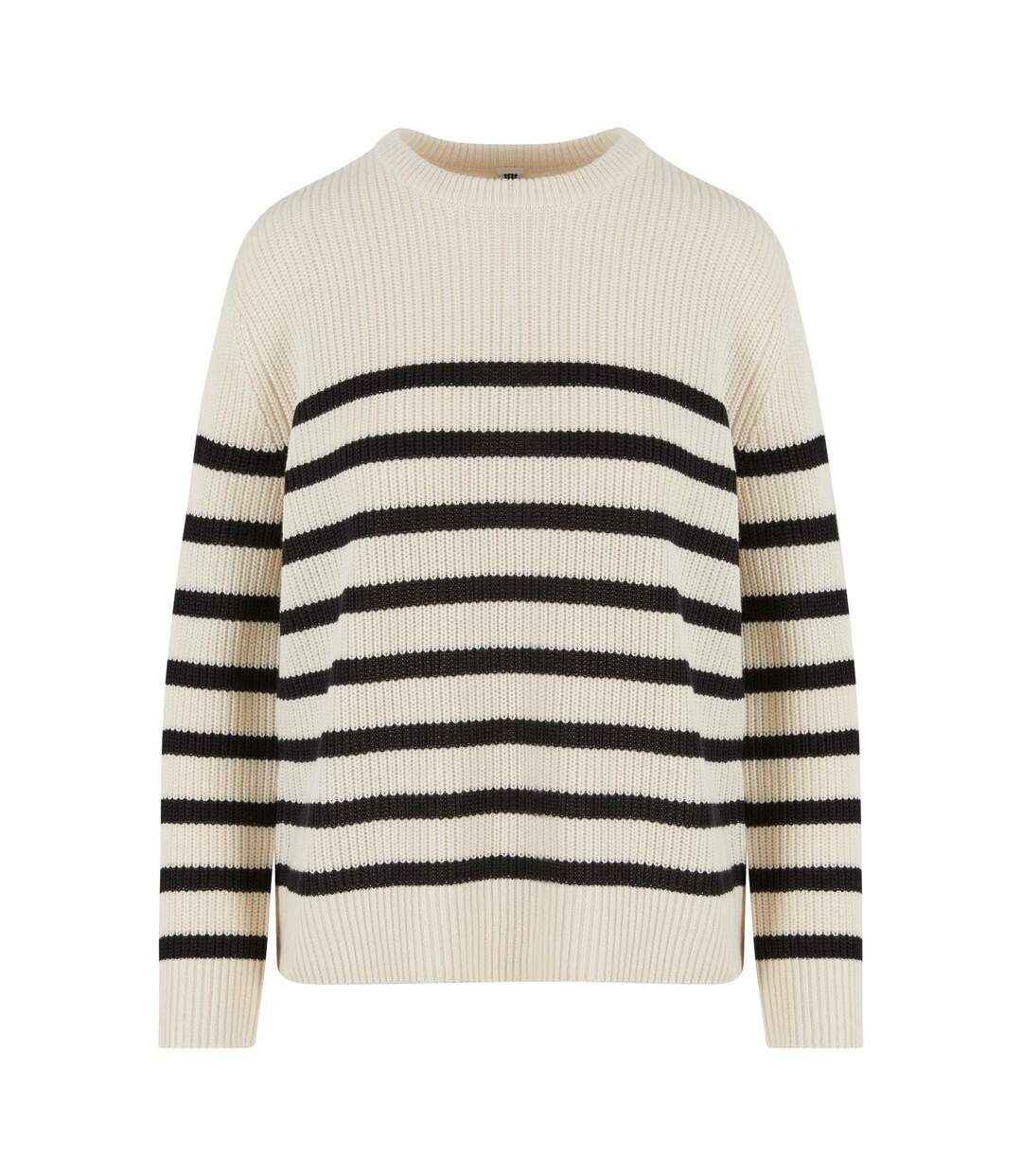 Pull Motif/style Rayé Femme Blanc Noir Urban Classics-1