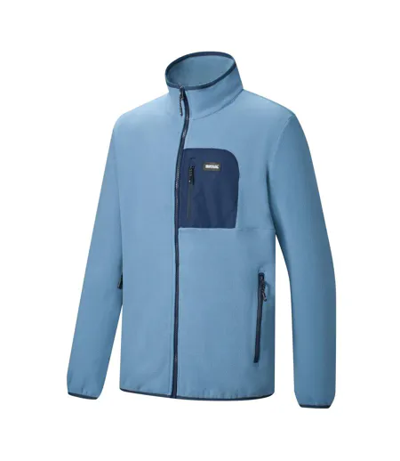 Mens Frankie Full Zip Fleece Jacket Grey Mirage Navy Regatta