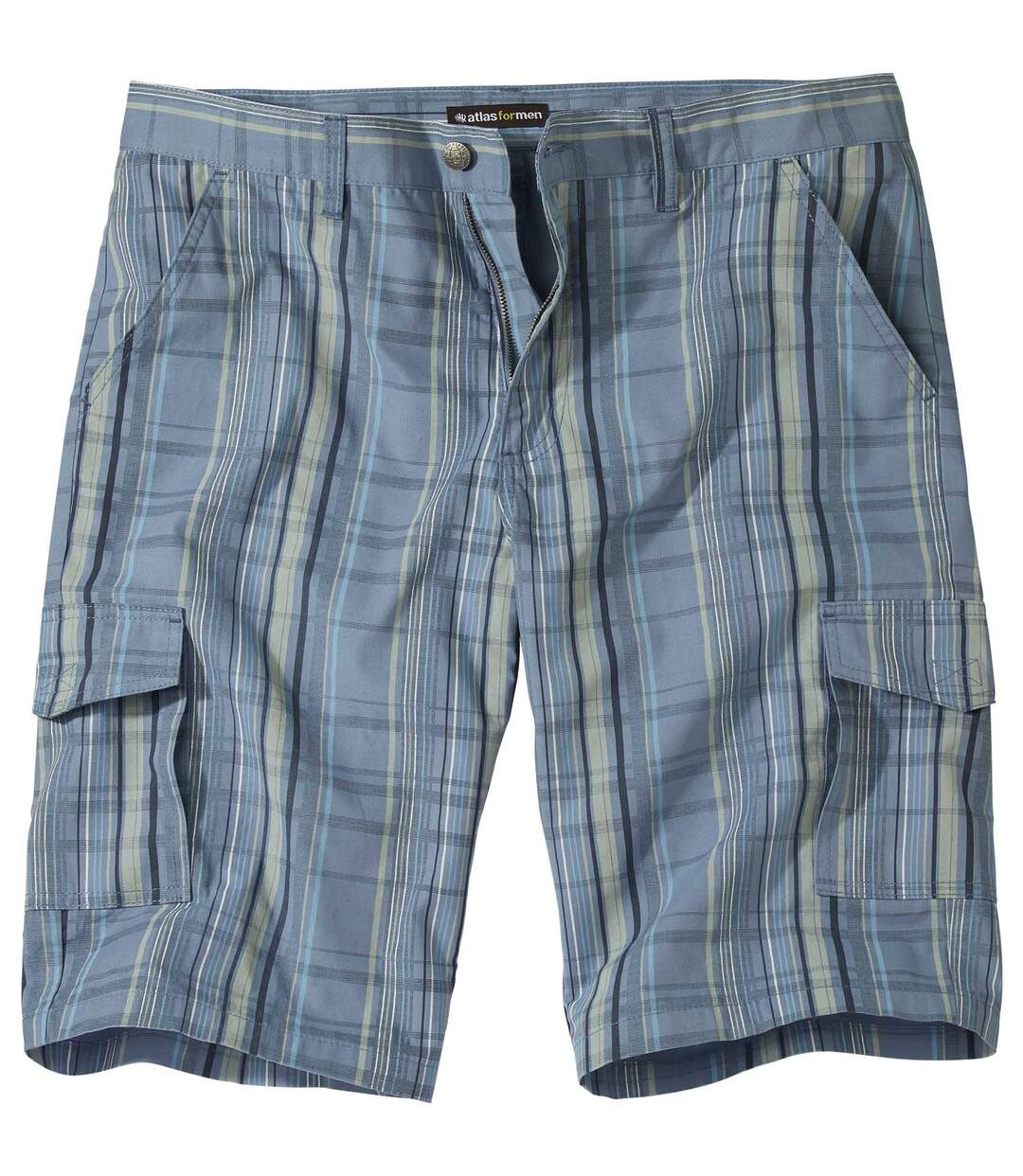 Blau karierte Cargo-Bermuda Atlas For Men