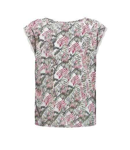 T-Shirt vert/beige femme only selina