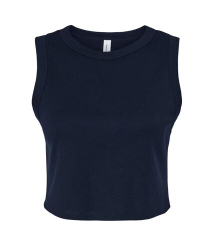 Womens/ladies muscles micro-rib tank top solid navy Bella + Canvas