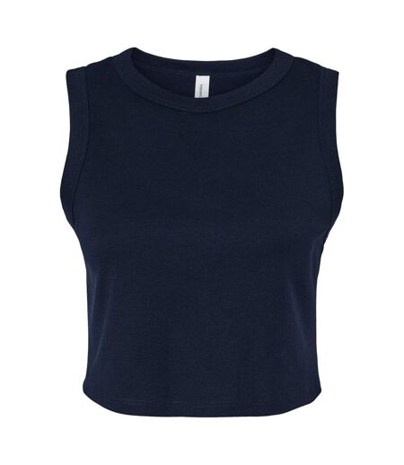 Womens/ladies muscles micro-rib tank top solid navy Bella + Canvas