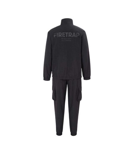 Mens Logo Zipped Tracksuit Black Firetrap