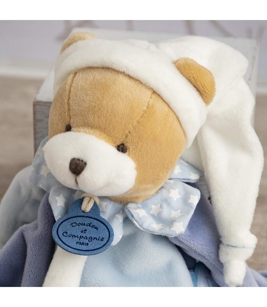 Doudou sucette polyester collection PETIT CHOU ours bleu-2