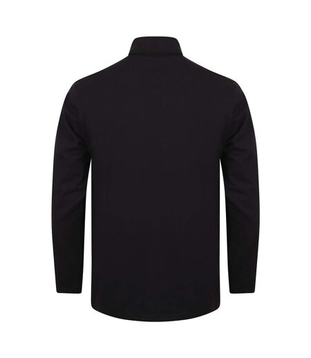 Henbury Mens Long Sleeve Cotton Rich Roll Neck Top / Sweatshirt (Navy) - UTRW615
