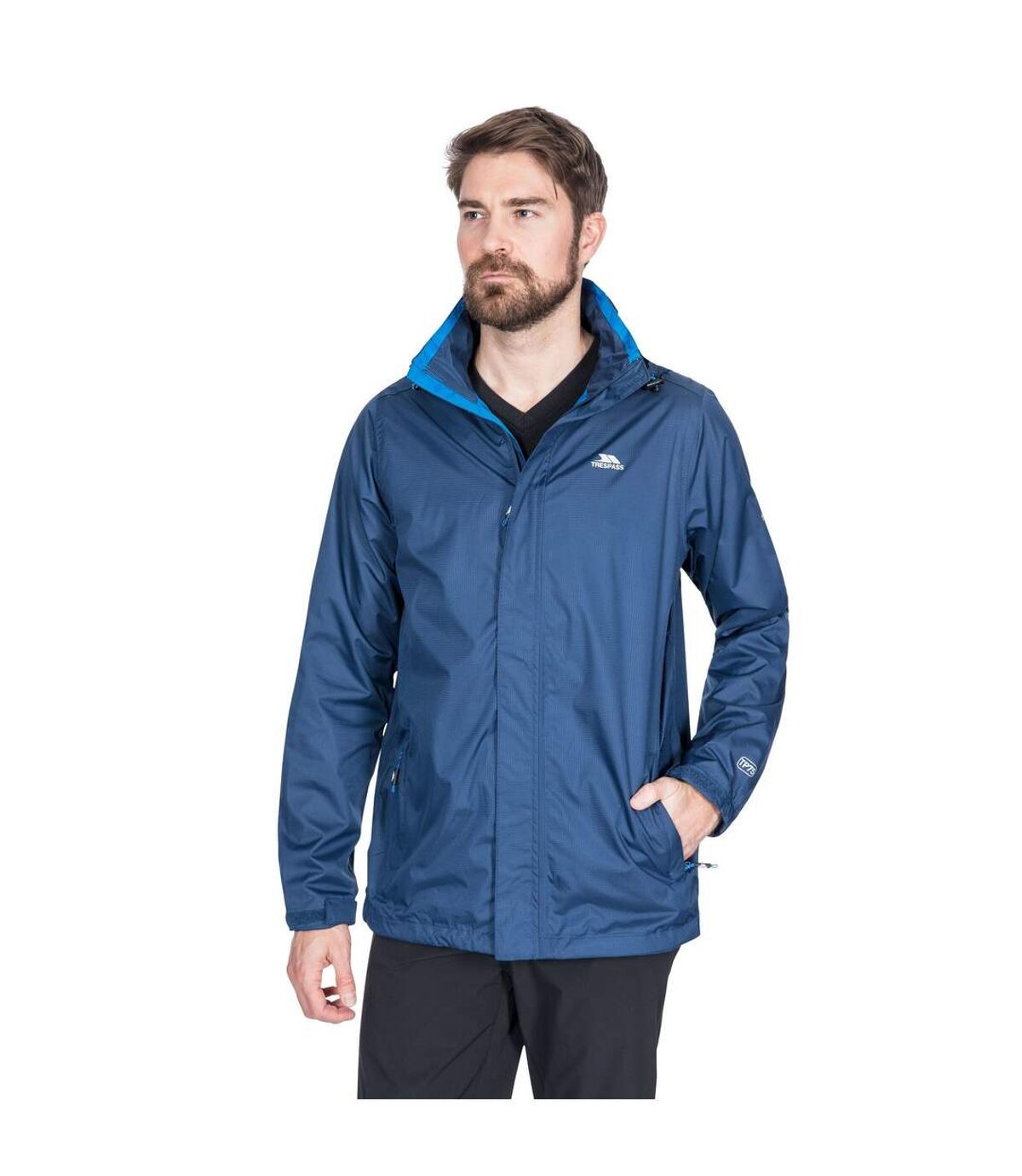 Trespass Mens Fraser II Waterproof Jacket (Navy Tone)