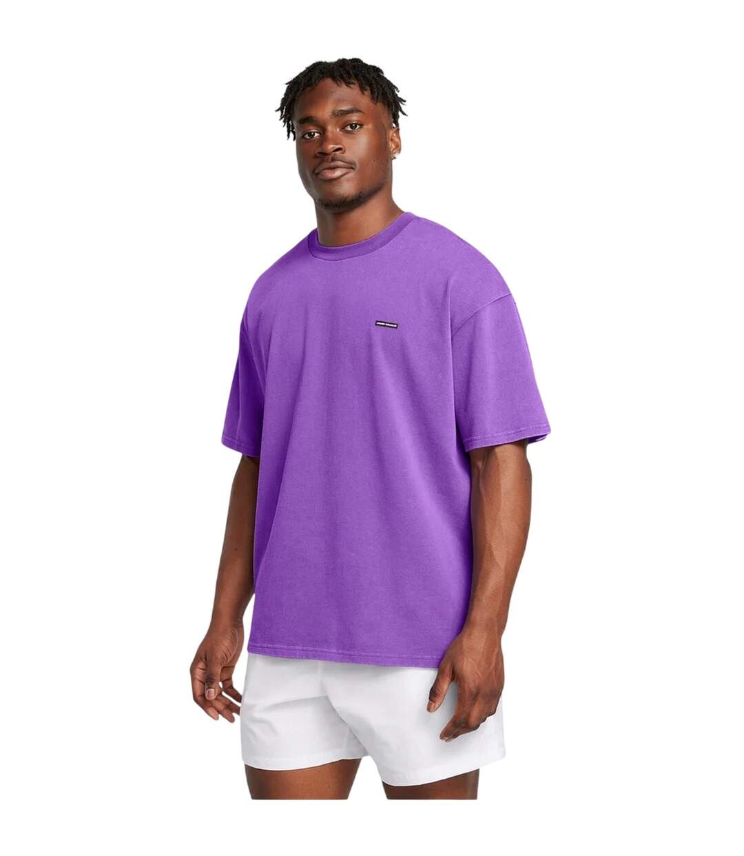 Mens Washed Logo Oversized T-shirt Purple Under Armour-4