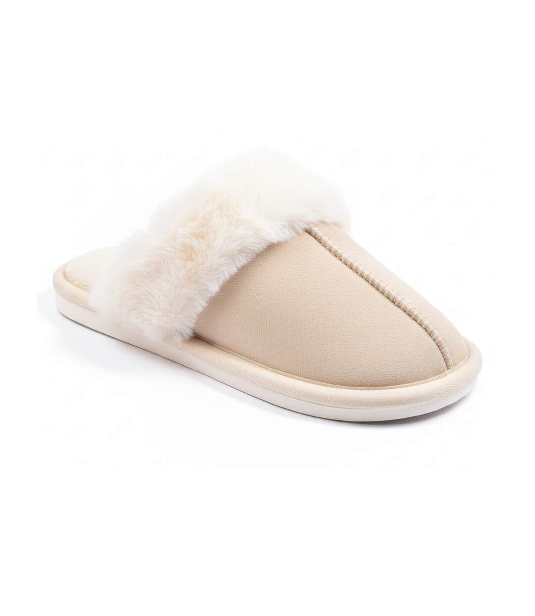OZABI Pantoufles Ouvertes Femme, Suédine Synthétique, Col Fourrure-1