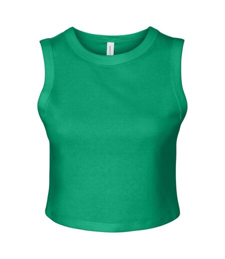 Womens/ladies muscles micro-rib tank top solid kelly green Bella + Canvas