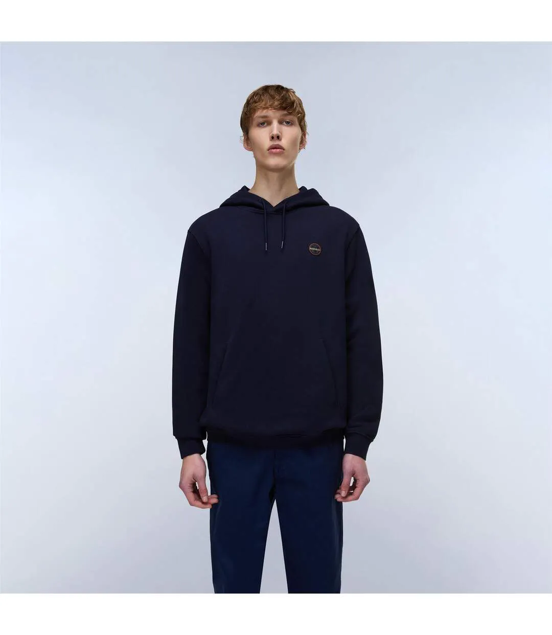 Sweat À Capuche Manches Longues Homme Bleu De Suède Napapijri-3