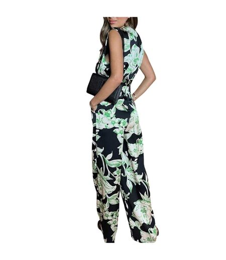 Combinaison Sans Manches Motif/style Floral Femme Noir Vert AX Paris
