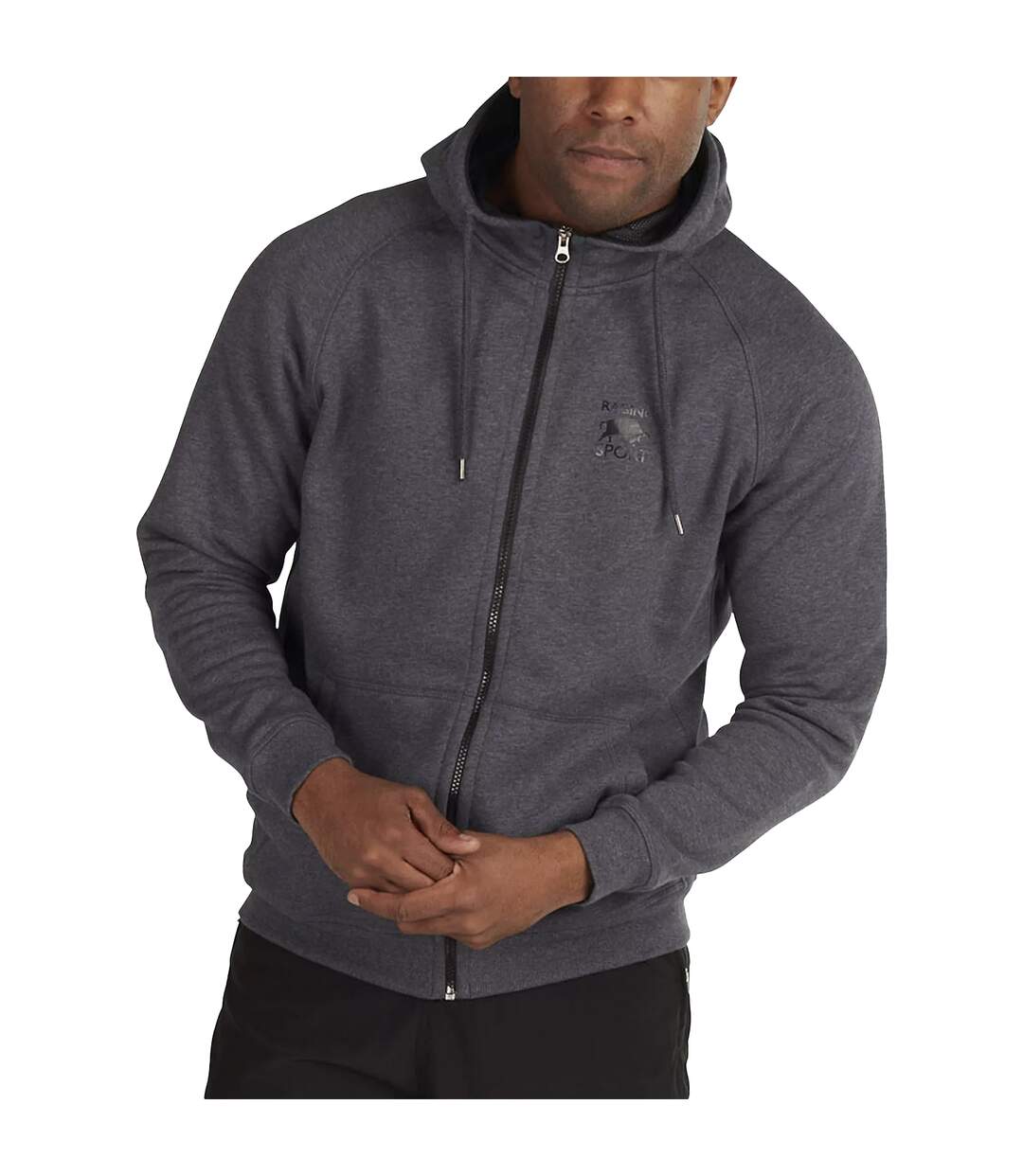 Veste à capuche homme gris foncé chiné Raging Bull-1