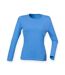 Skinni Fit Womens/Ladies Feel Good Stretch Long Sleeve T-Shirt (Heather Blue) - UTRW4726