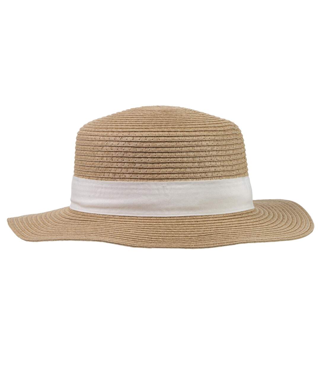 Isotoner Chapeau femme bande beige, ajustable tour de tête-2