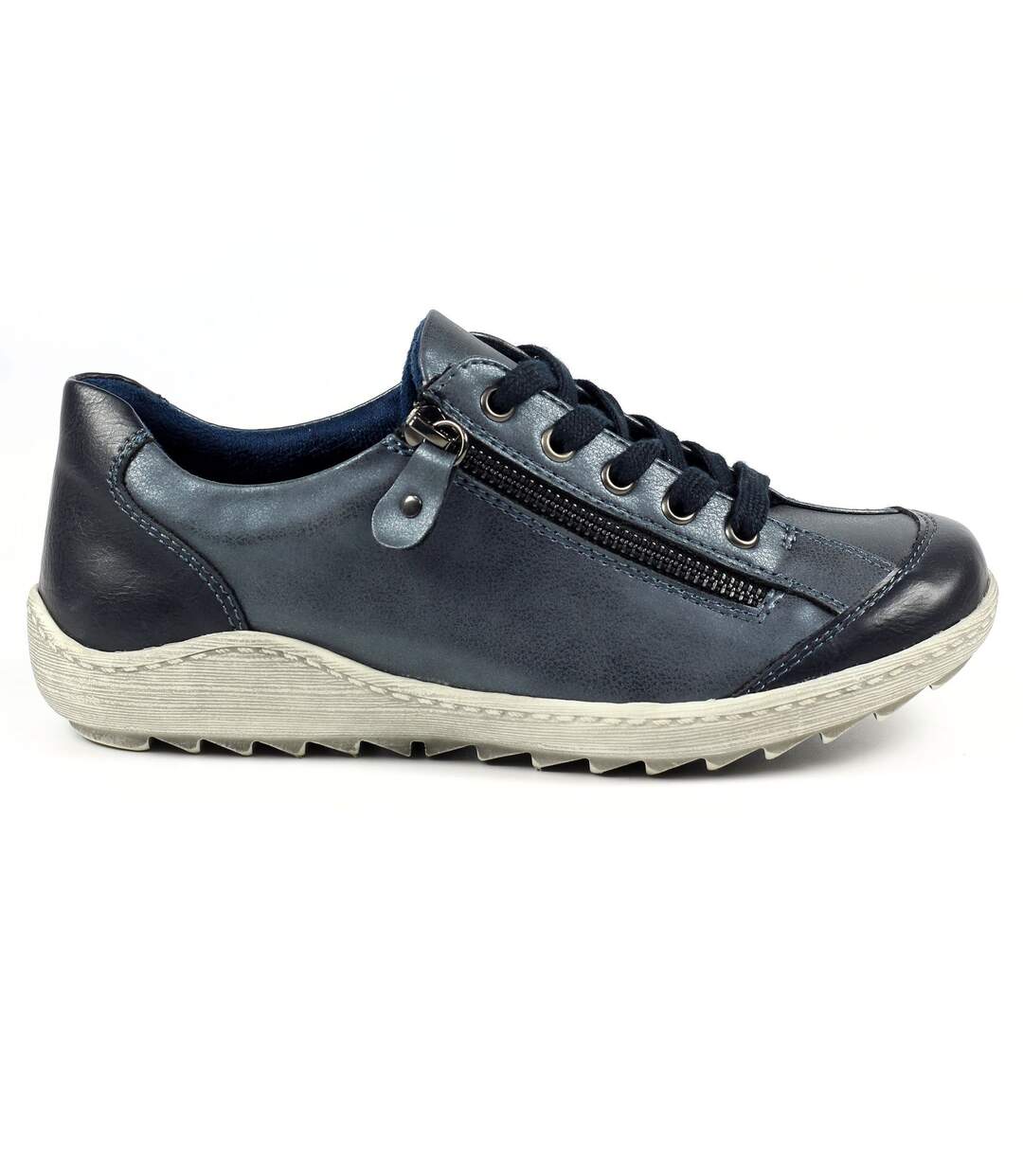 Baskets bianca femme bleu Lunar-3