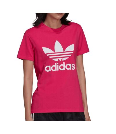 T-shirt Rose Femme Adidas Trefoil