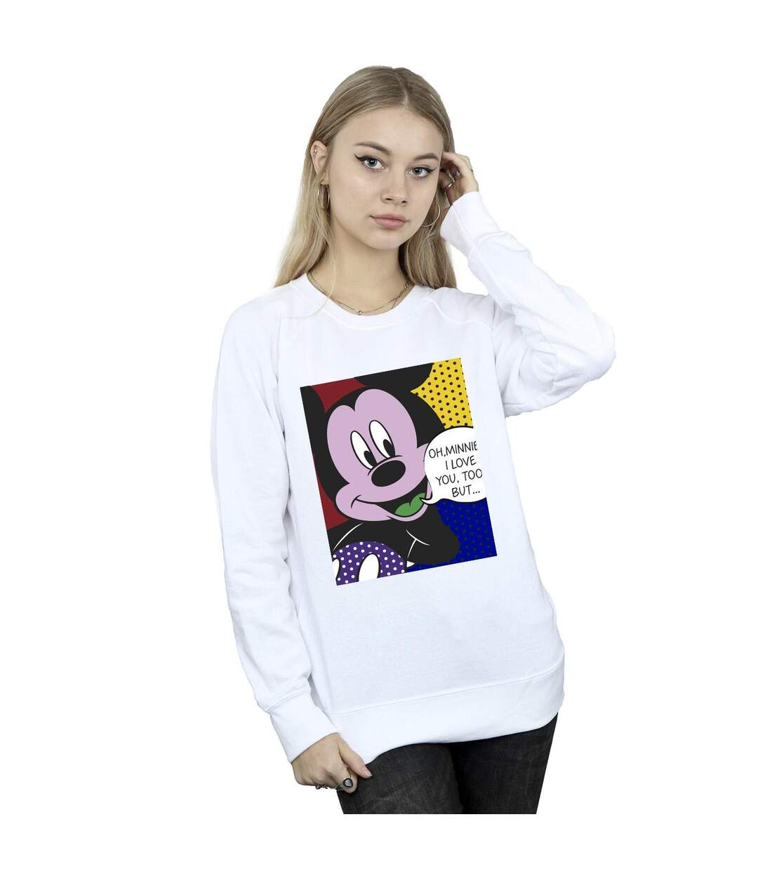 Disney Pantalon de survêtement Mickey Mouse Oh Minnie Pop Art Femme/Ladies (Blanc) - UTBI29109-2