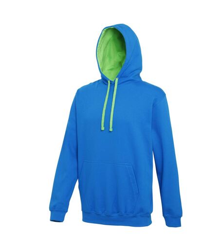 Awdis Varsity Hooded Sweatshirt / Hoodie (Sapphire Blue / Heather Grey)