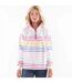 Womens/ladies Striped Quarter Zip Sweatshirt Rainbow Lazy Jacks-1