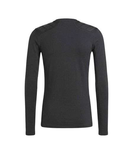 T-shirt Manches Longues Entraînement Motif/style Logo Tonal Techfit Homme Noir Adidas