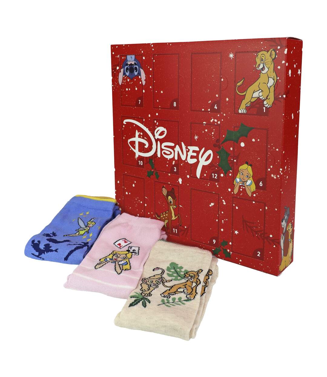 12 Day Disney Classics Christmas Advent Calendar Ladies Novelty Socks Gift Set-2