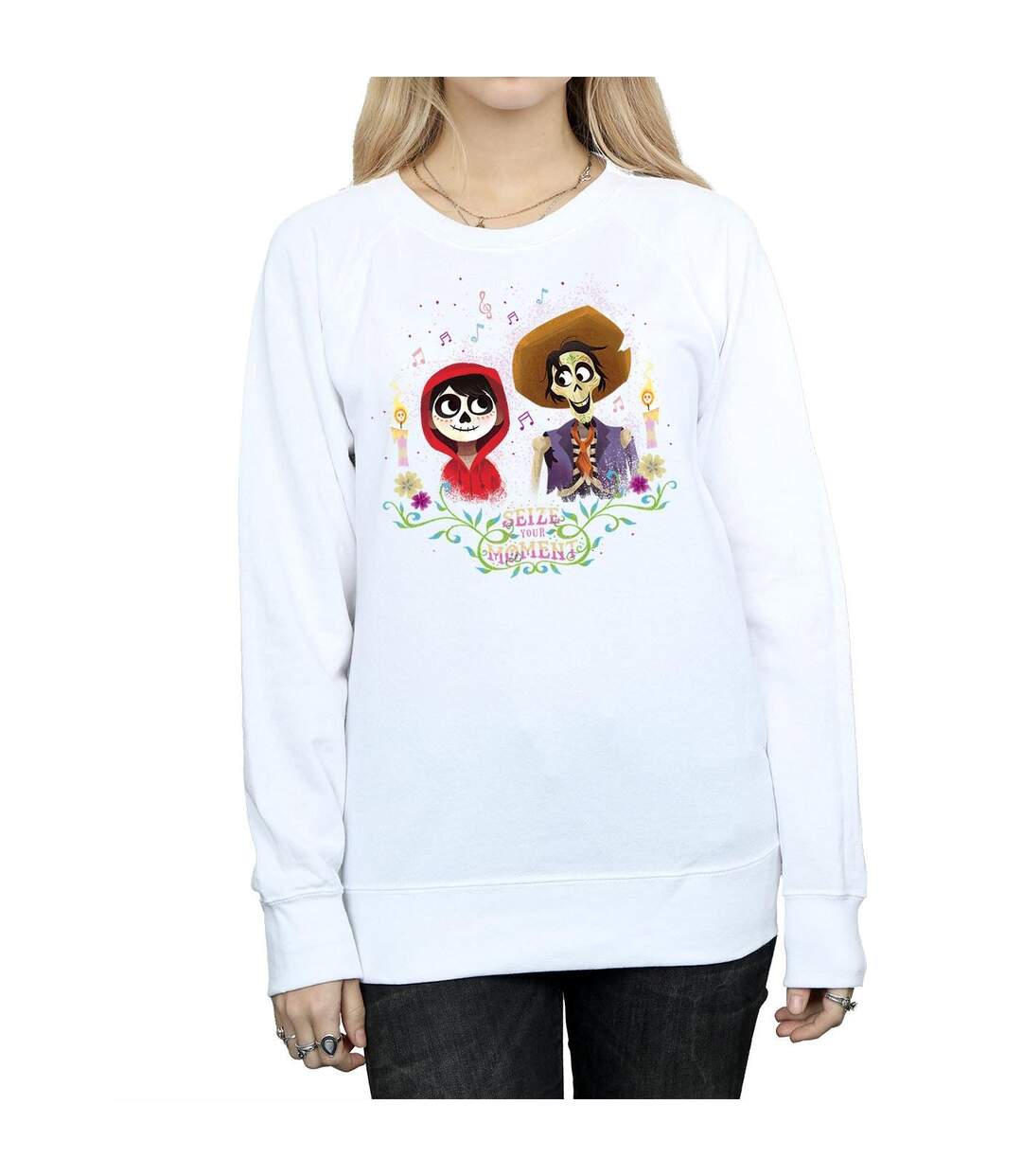 Disney Sweatshirt Coco Miguel And Hector Femme/Ladies (Blanc) - UTBI3580-3