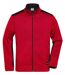 Veste polaire tricot de travail - Homme - JN862 - rouge mélange noir