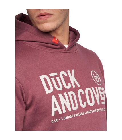 Mens hillman hoodie wine Duck and Cover