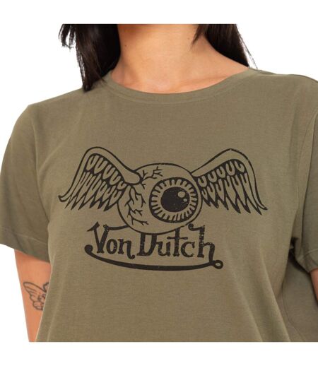 T-shirt femme col rond avec imprimé logo devant Retro Vondutch