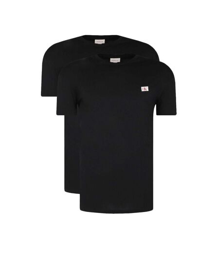Lot de 2 t-shirts noirs homme calvin klein jeans ss badge